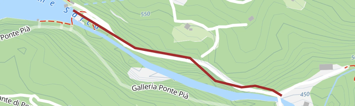 Route map: Divieto Bacino di Ponte Pià